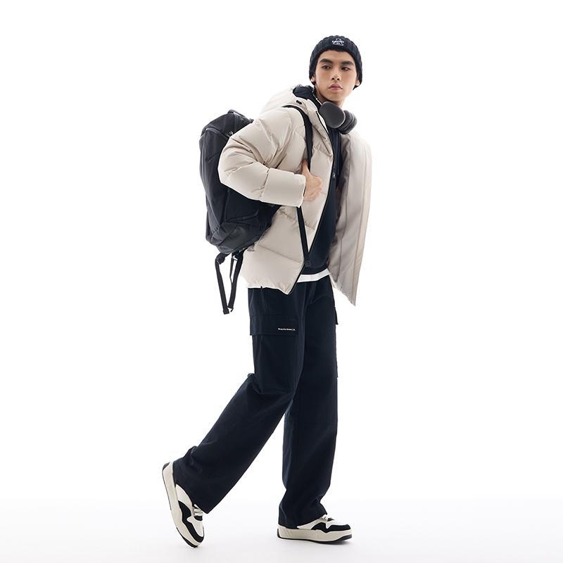 Anta Snow Shell Four Defense Technology White Duck Down Quick Warm Waterproof Windproof Oil Stain Resistant Warm Hooded Down Jacket 952447901-1