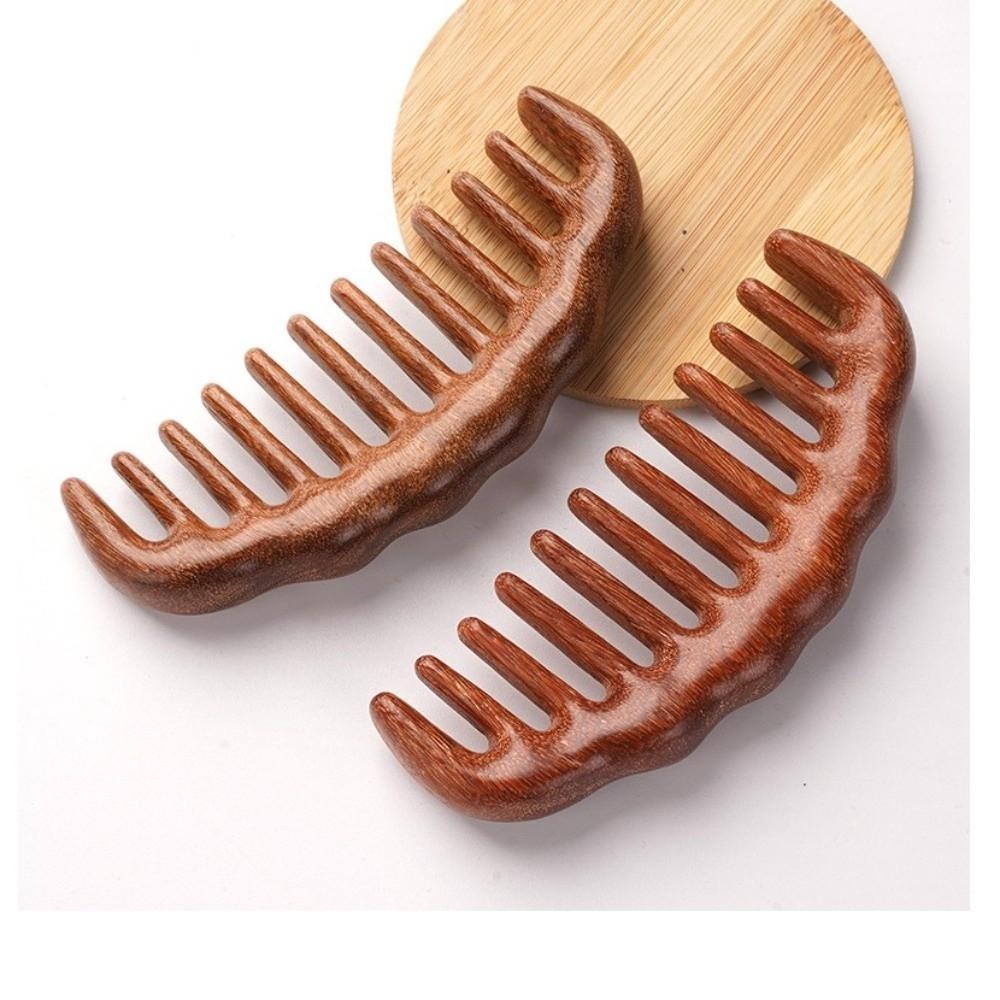 Anti-Static Wooden Comb Handmade Carving Scalp Massager Comb New Wide Tooth Hair Comb Gifts