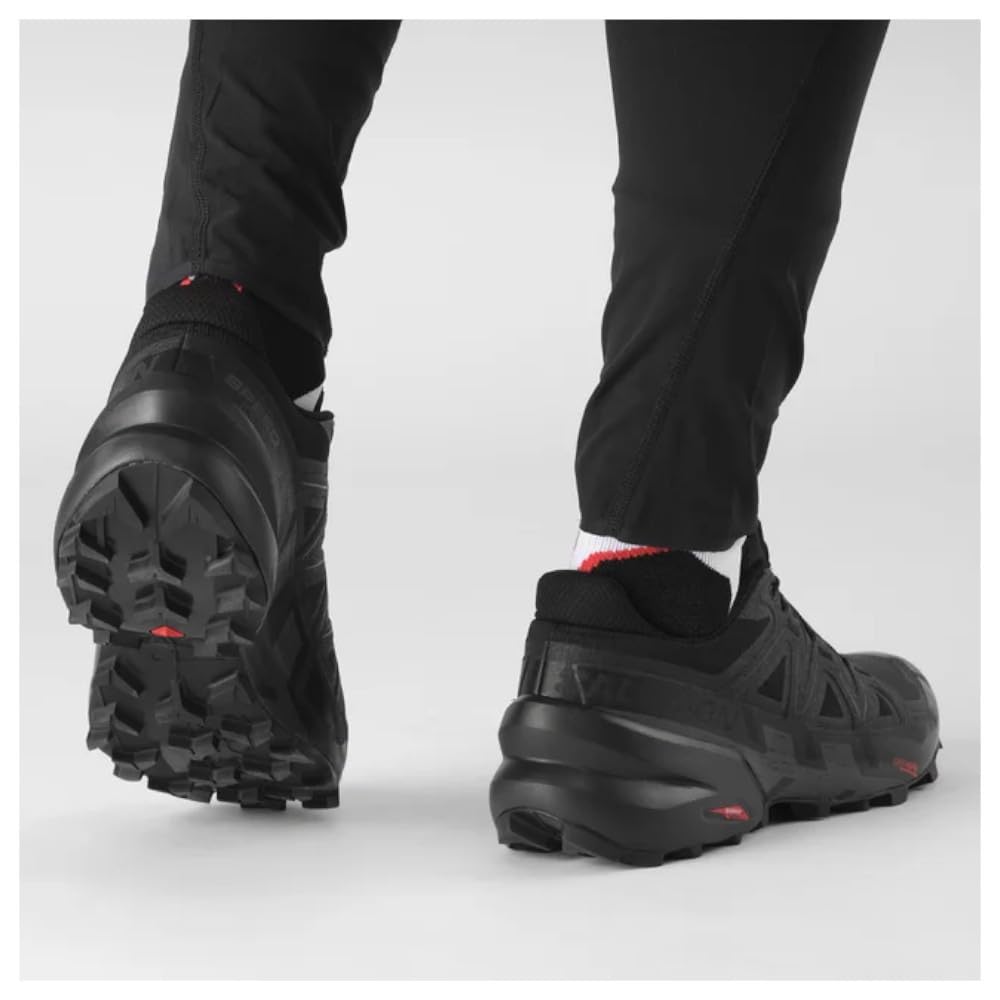 Salomon SPEEDCROSS 6 WIDE Trail Running Size Shoes, Unisex, Black/Black/Phantom, 25.5