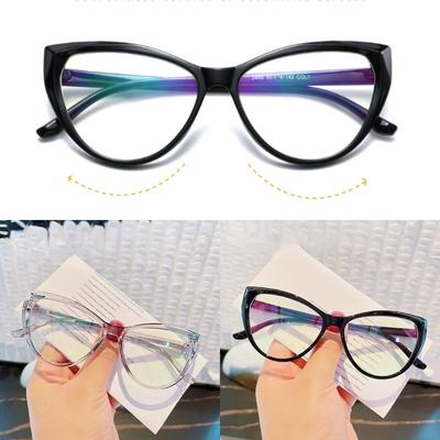 Cat Eye Anti Blue Light Glasses for Women Men Transparent Colorful Frame Computer Eyewear Blocking Filter