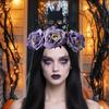 Adjustable Witch Devil Crowns Headpiece For Halloween Parties Soft Fabric Roses Costume Decoration