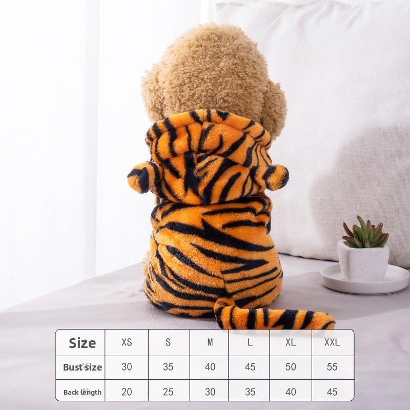 Four-legged Button Dog and Cat Clothing, Pet Supplies, Autumn and Winter Fleece Hoodie