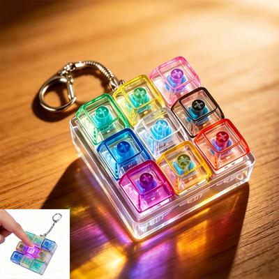 LED Křišťálový Keycap pro Klávesnici Fidget Klíčenka, Mechanický Spínač Clicker Hračka na Konečky Prstů, Přenosná Kancelářská Dekorace Hračka pro Úlevu od Stresu