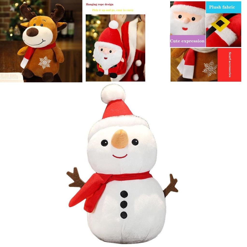Adorably Soft Christmas Plush Santa Elk Snowman Stuffed Doll For Kids And Adults