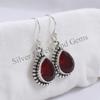 Red Garnet Earrings, Designer Earring, Handmade Earrings, Teardrop Garnet Earring, 925 Sterling Silver, Gift for her, Wedding Earring