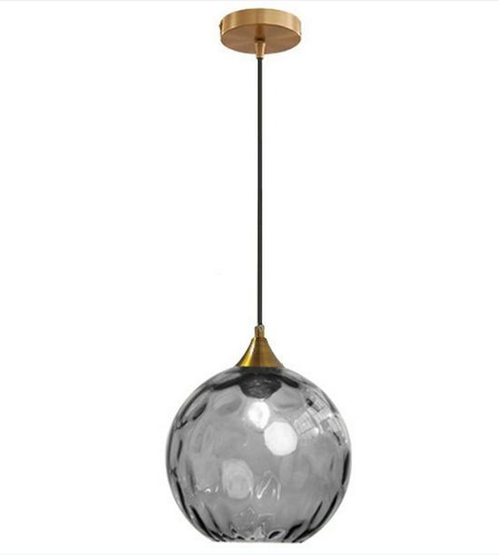 Nordic Colorful Water Ripple Glass Sphere Pendant Lamp for Bedroom or Bar.