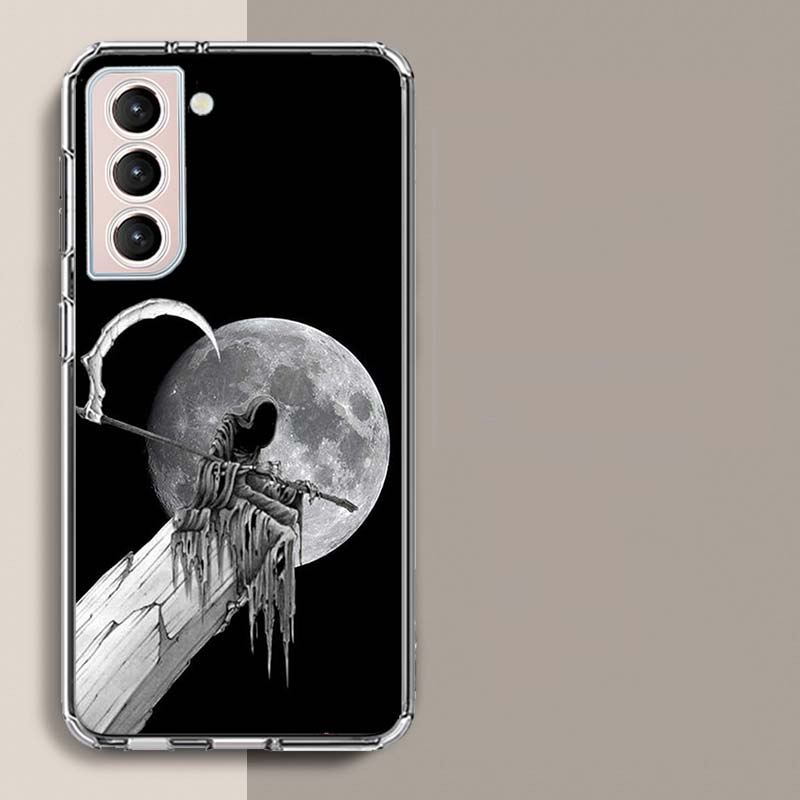 Death Grim Reaper Skull Phone Case For Samsung Galaxy S25 Edge S24 S23 FE S21 S20 S10 Plus S22 S26 Ultra Cover Clear Cases TPU C