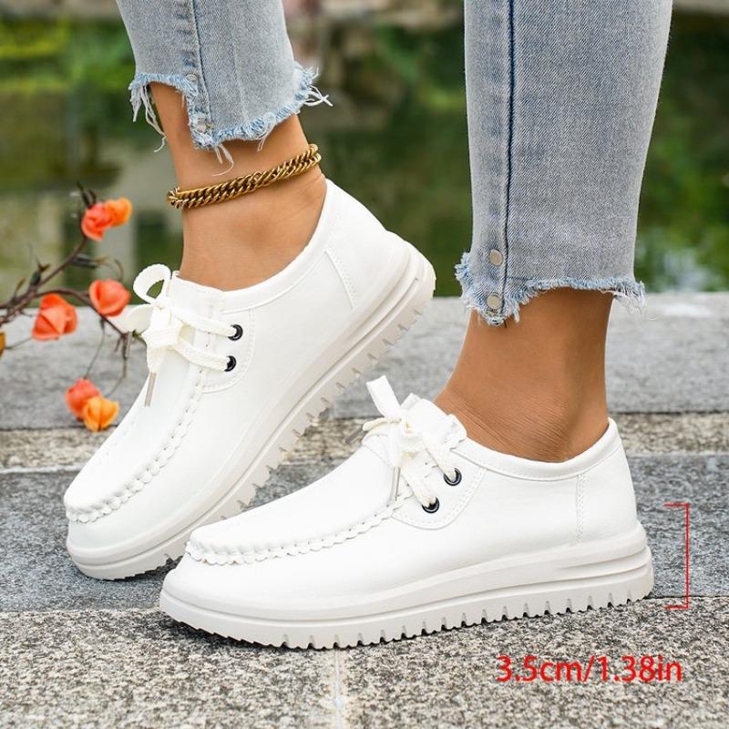 Damskor Plusstorlek EU-storlek Läder Loafers Höst Nya Platta Mångsidiga Brittisk Stil Läderskor