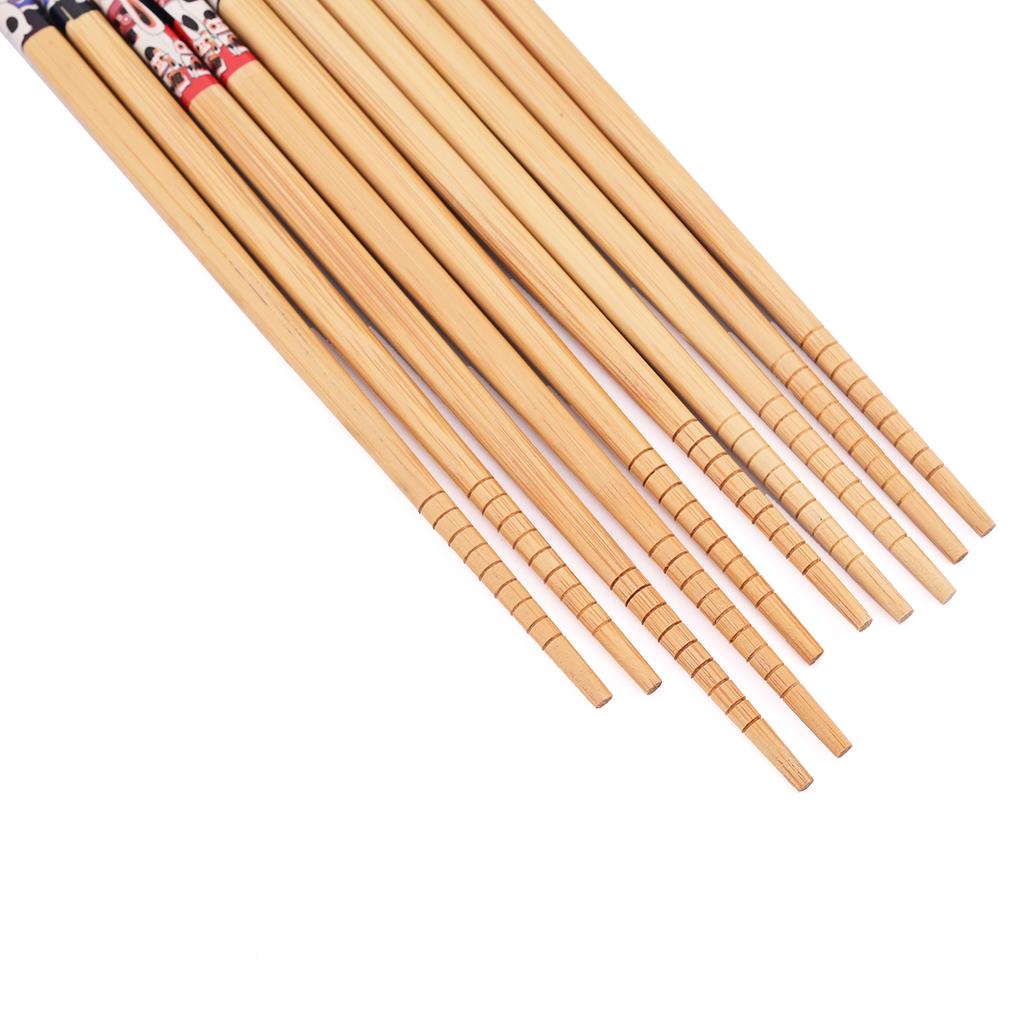 5pairs Chinese Style Chopsticks Bamboo Anti Slip Sushi Chopsticks Household Restaurant Bamboo Chopsticks