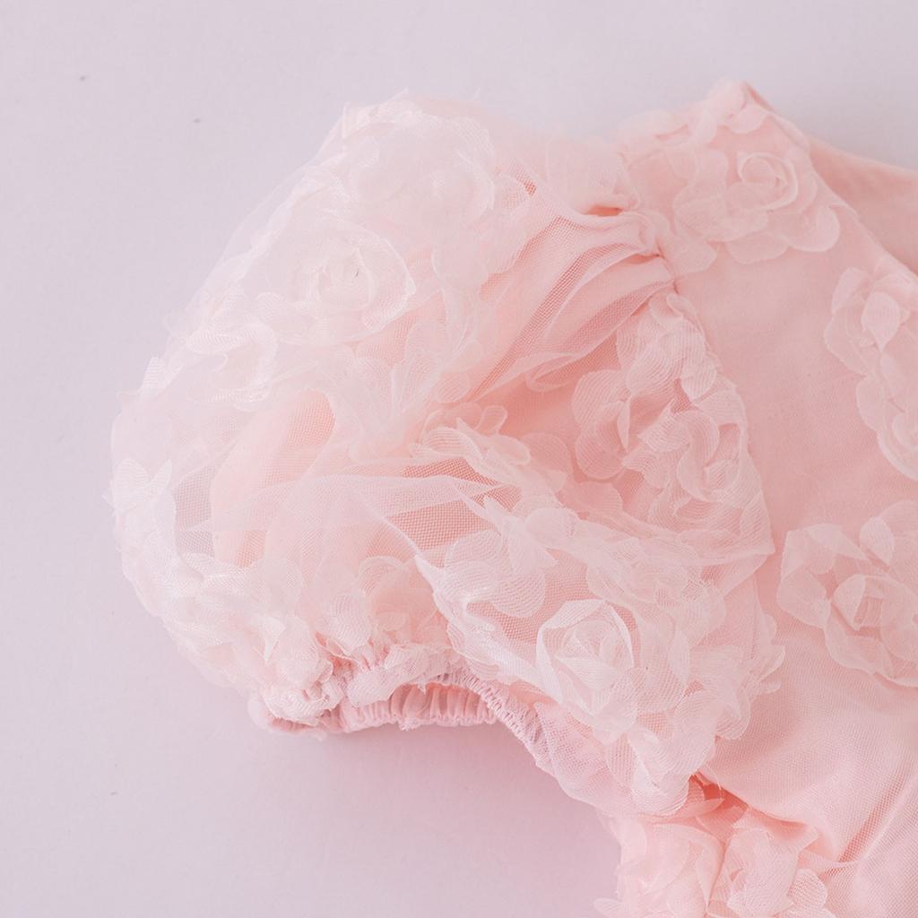 Children's Short-sleeved Dress Princess 3D Flower Dress