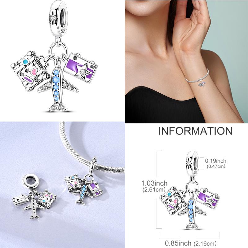 New In Charms Copper Girls Luminous Pink Pendant Charms Bead Fit Original Bracelet For Women Diy Jewelry Gift