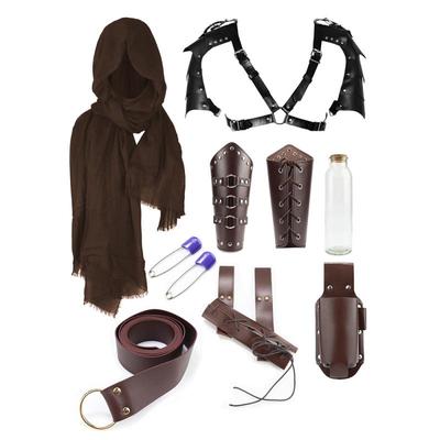 Men Medieval Cosplay Pu Leather Armor Arm Warmers Lace-Up Viking Pirate Knight Gauntlet Wristband Bracer Steam Punk Accessories