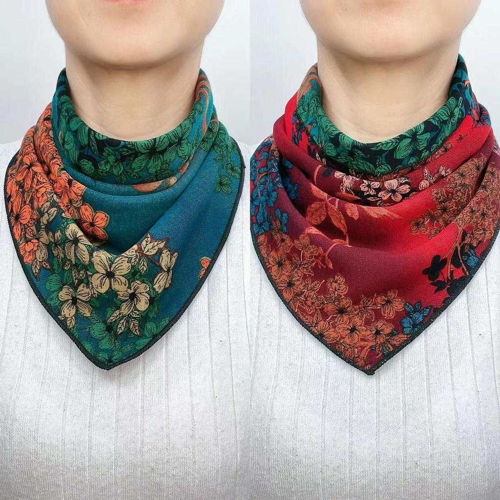 Damen Koreanischer Stil Doppelseitiger Samt Baumwolle Dreieckstuch für Herbst und Winter