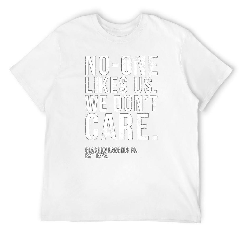 Glasgow Rangers - Niemand mag uns, das ist uns egal - T-Shirt im verwaschenen/abgenutzten Look für Jungen, Weiß, neue Ausgabe, lustige Herren-T-Shirts
