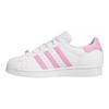 adidas Tênis Superstar Confortáveis Versáteis de Cano Baixo Tênis Unissex Branco Rosa IG2749