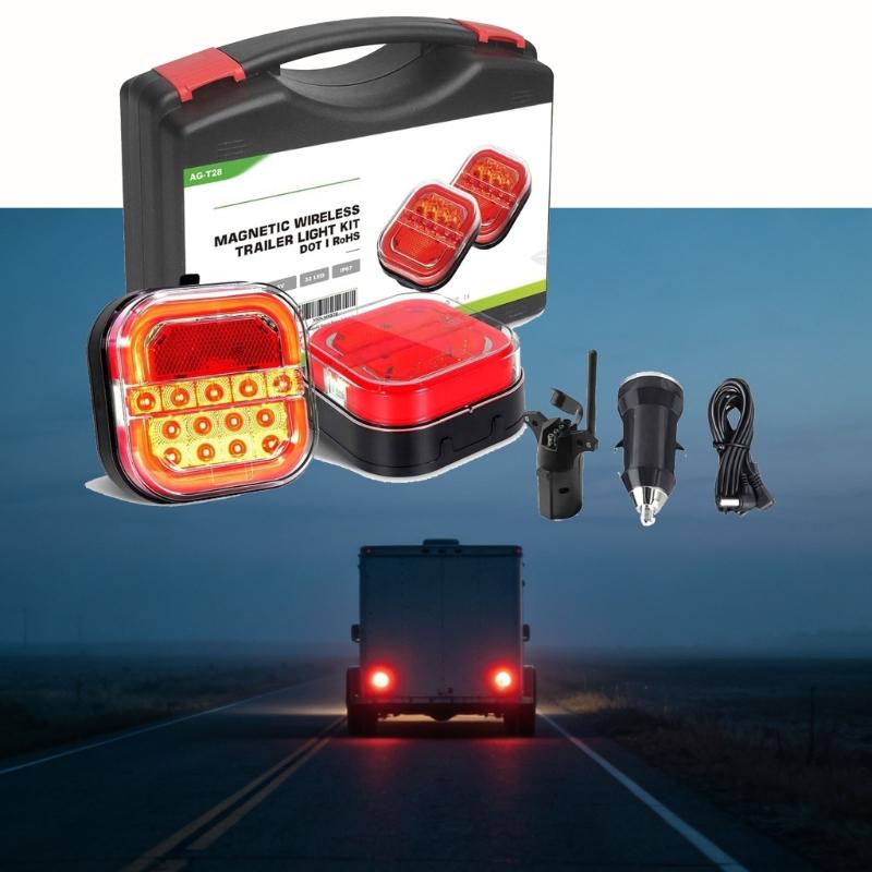 Magnetic Rechargeable Waterproof LED Trailer Tail Light With USB Charging For Trucks RVs Boats And Caravans