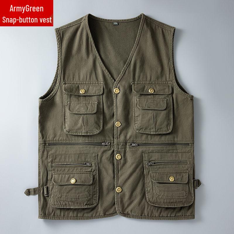 

Мужской жилет для улицы с несколькими карманами, выстиранный - Без рукавов для фотографии и рыбалки 4XL Recommend 185-200 kg