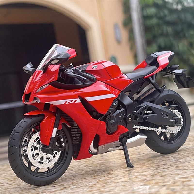 1/12 YAMAHA YZF-R1 Alloy Racing Motorcycle Model Diecast Street Sports Motorcycle Model Simulation Sound Light Kids Toys Gift