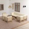 Day and Night - Day and Night Garden Furniture Set 9 Pieces and Cushions Solid Pine Wood