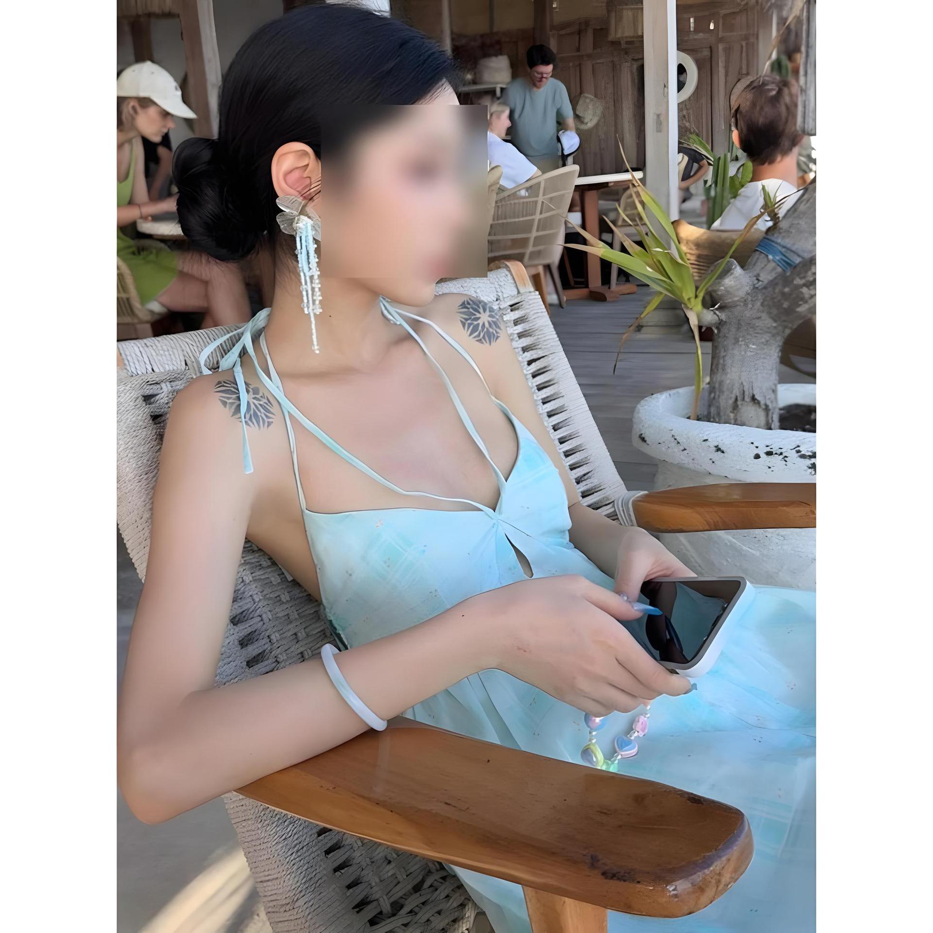 

Early spring wear women s season new waist sweet and spicy mint mambo suspender dress XL- (recommended 110-60kg)