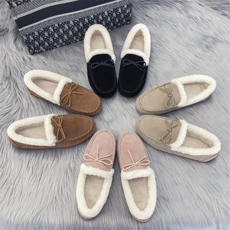

Wamen Casual Shoes Winter Warm Flats Thick Plush Ladies Loafers Slip On Women Flat Shoes Comfortable Moccasins Lady Cotton Shoes