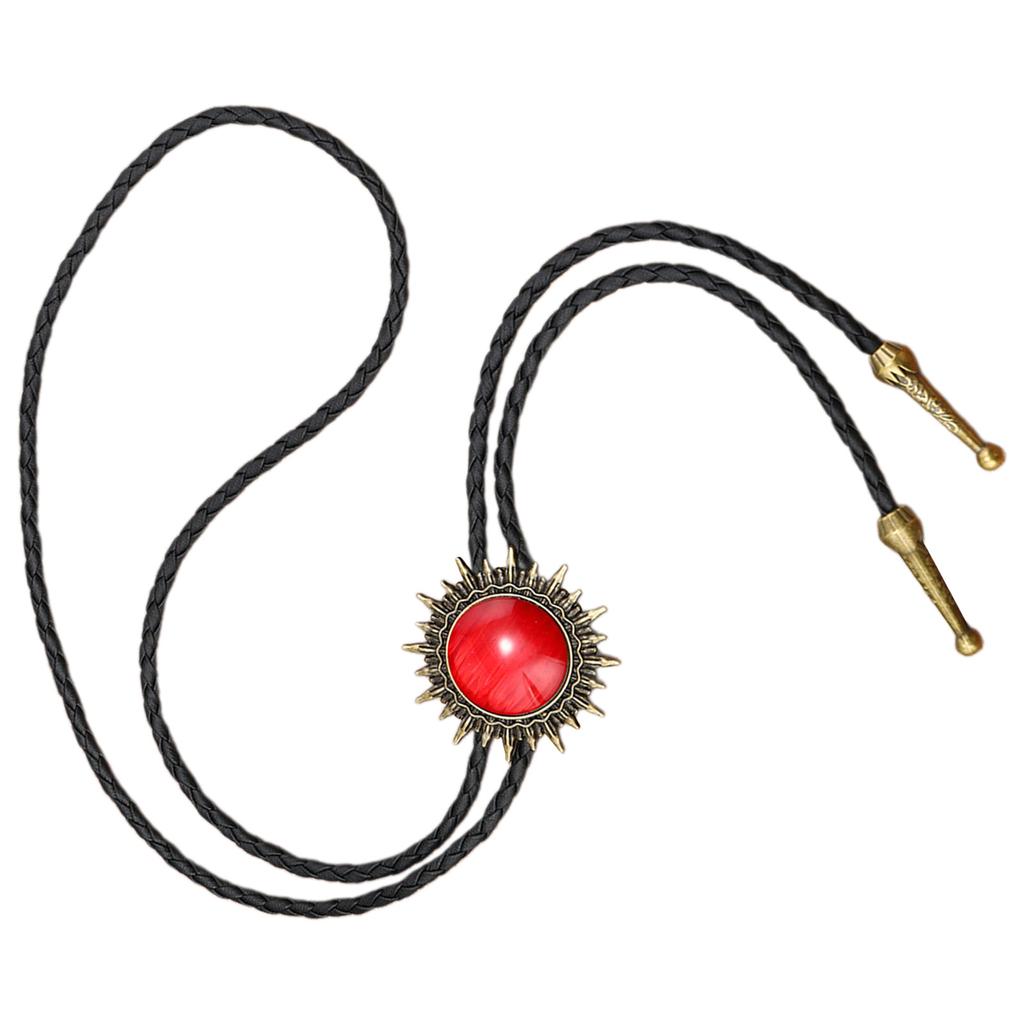 Adjust Length Bolo Tie Popular Male Female Dance Necktie Evening Party Gemstone Pendant Necktie Great Gift for Birthdays
