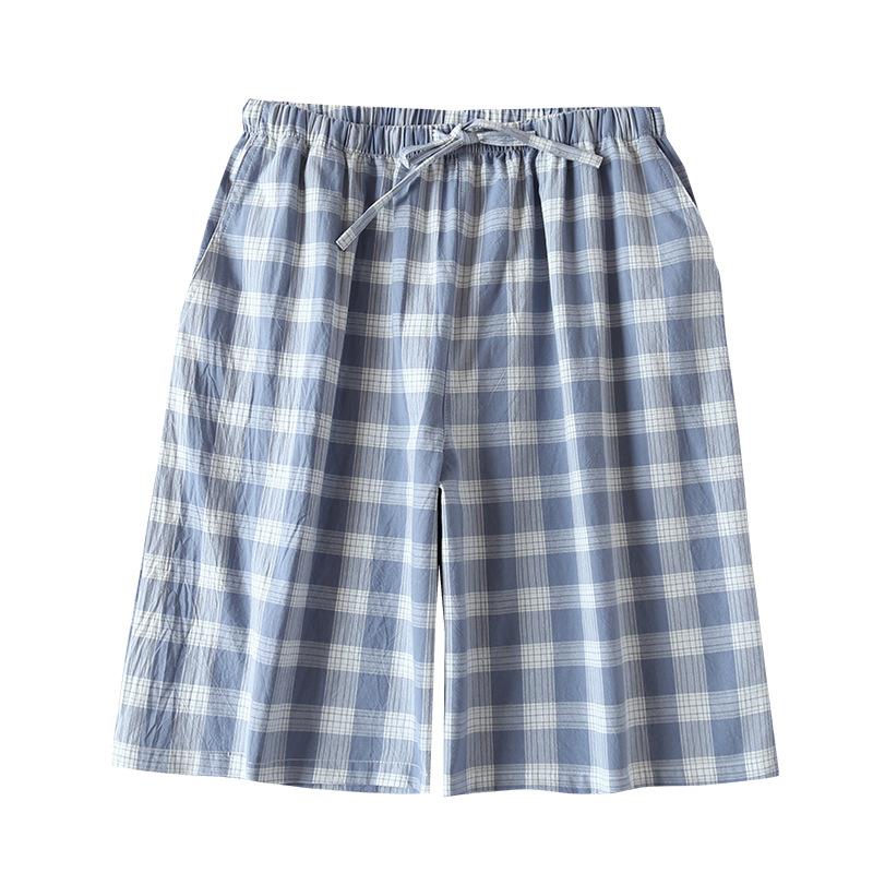 Herren-Pyjamahose, Lounge-Schlafshorts, weich, bequem, atmungsaktiv, Pyjama-Shorts mit Taschen, lockere Kordelzug-Home-Shorts in Übergröße für Männer