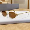 Y2k Style Metal Oval Sunglasses For Outdoor Travel And Uv Protection