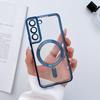 Suitable for Samsung S24 Electroplated Transparent Mobile Phone Case Full Inclusive Lens Film S22ultraCD Pattern Magnetic S23 Soft Case