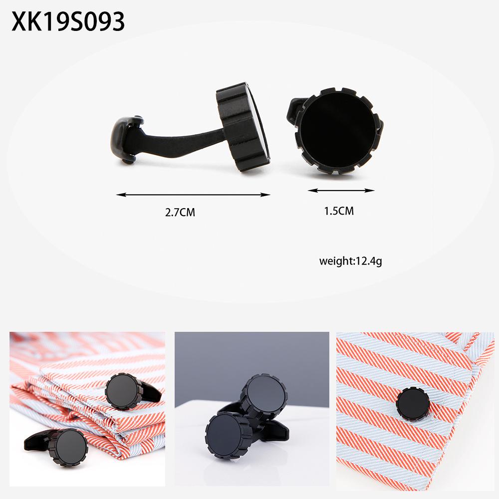 Men's High-Quality Black Square Cufflinks with Drip Oil Finish