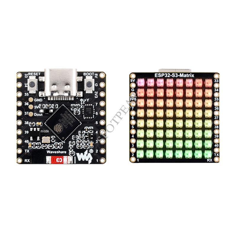 

ESP32-S3 RGB LED Матриця WiFi-Bluetooth з Гіроскопом QMI8658C Плата Розробки