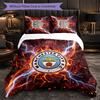 Set Lenzuola Manchester City Modello 3 Pezzi Morbida Copripiumino in Microfibra con Federe per Camera da Letto