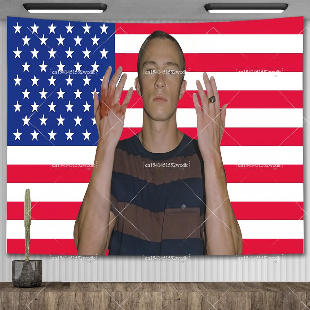 Arazzo Evan Peters Bandiera Americana USA Divertente Meme Arazzo Estetico Decorazione Camera da Letto Carta da Parati Stendardi per la Casa Sfondi per Feste