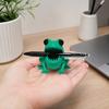 huaqianguhh Cute Frog Pen Holder, 3D Printed Figurine, Cartoon Desk Organizer, Multifunctional Storage for Pens Pencils Markers, Office School Decor