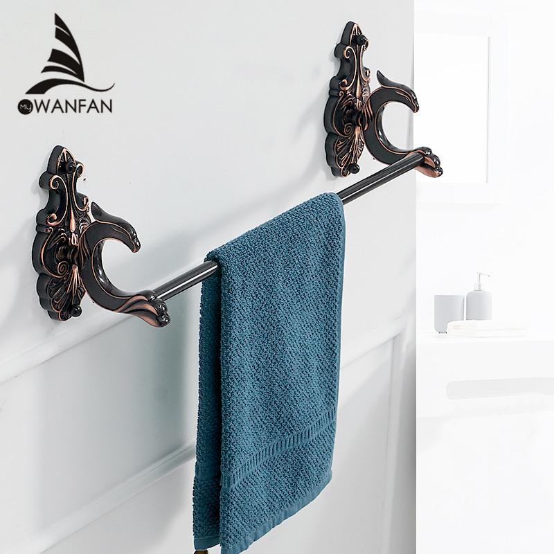 Towel Bars Brass Wall mounted Single Towel Bar Holder Luxury Towel Rack Wall Bathroom Accessories Towel Hanger Rails WF-88810