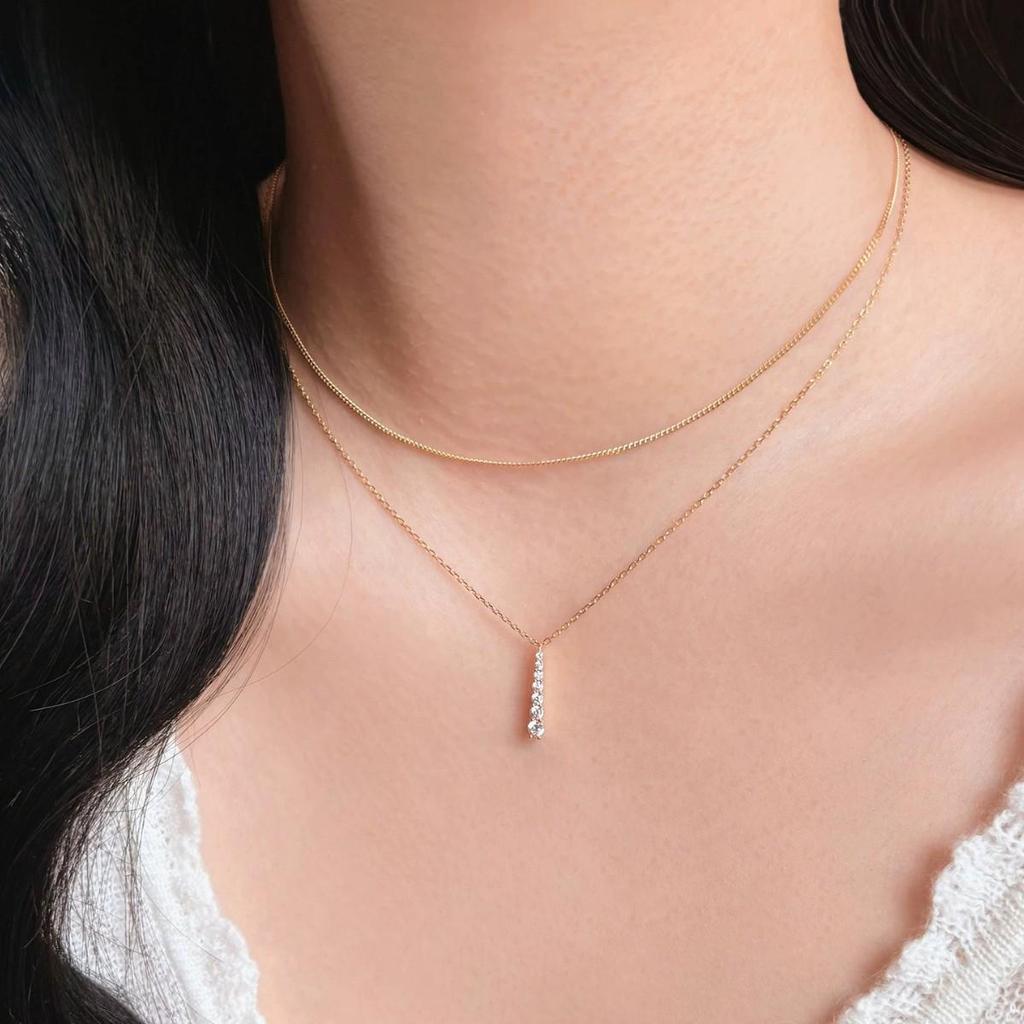 S925 Sterling Silver Zirconia Pendant Necklace for Women - Elegant, Luxurious, Versatile Collarbone Chain