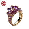 S925 Silver Moissanite Ring 18K Gold Plating Party Jewelry