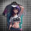 Men's T-Shirts Anime Character Graffiti Tee 3D Sexy Beauty Print Poster Style T Shirt Trend Men/Women Short Sleeve Y2k Tops