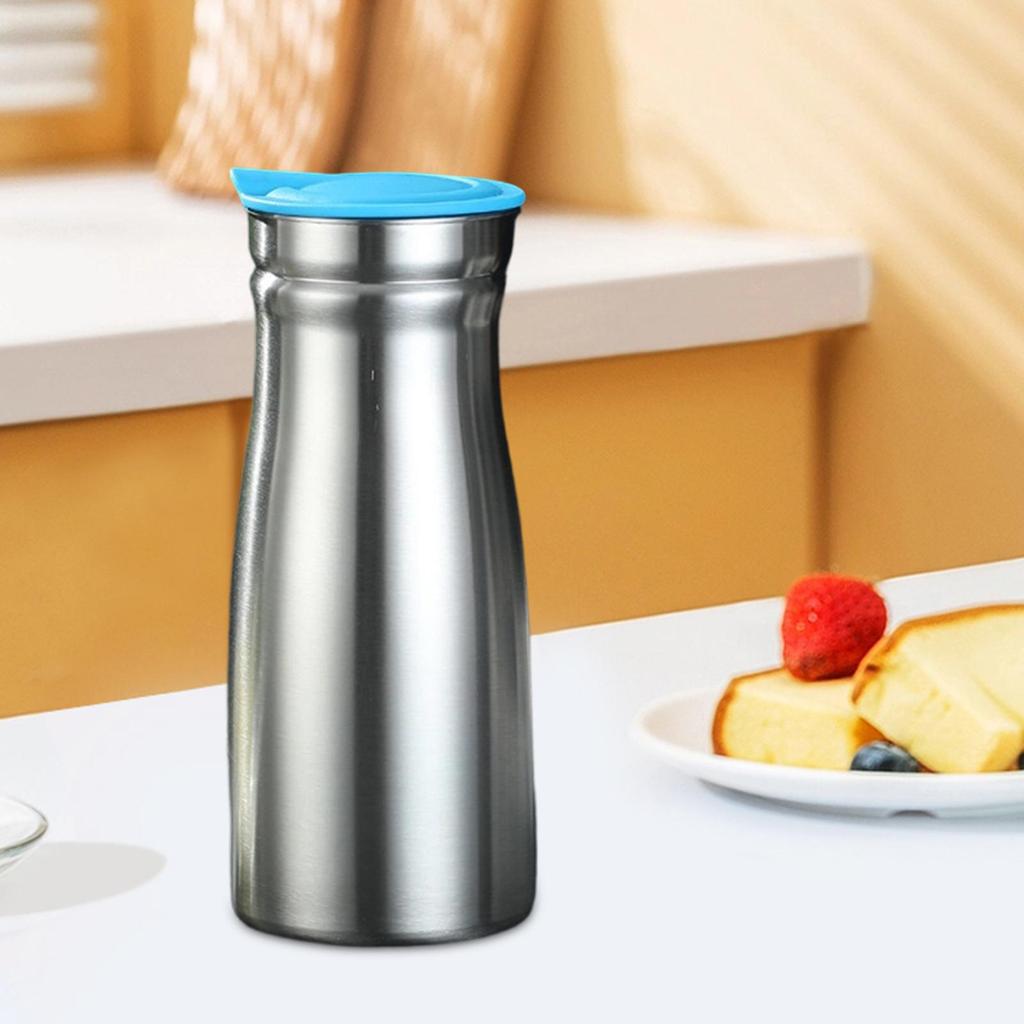 1.0L Stainless Steel Vacuum Thermal Coffee Carafe Modern Tea Kettle Cold Beverage Pitcher for Camping Office Parties Hotel Cafes