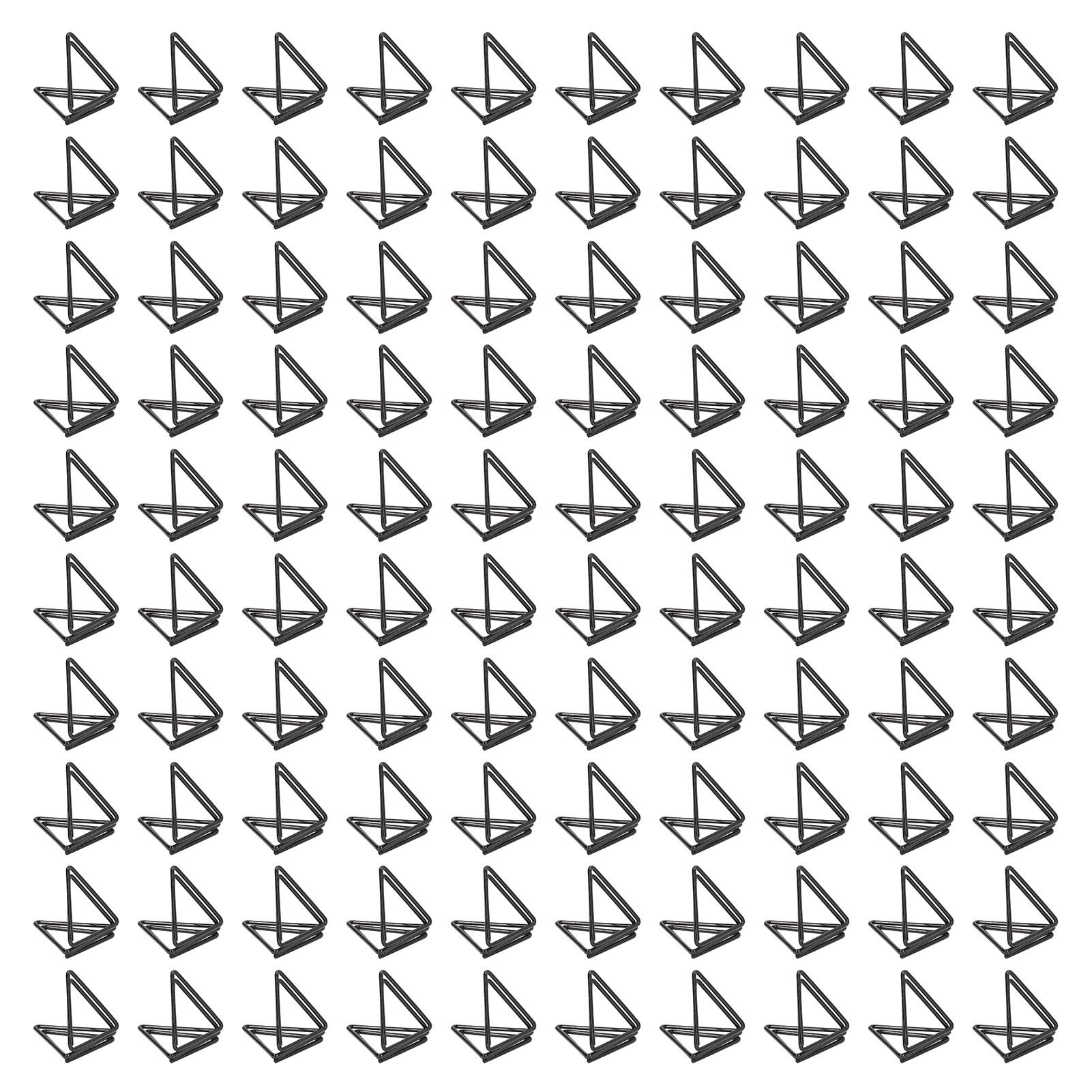 100Pcs Triangular Paper Clips Durable Metal Rustproof Triangular Design Cute Paper Clips for Memo Documents Papers