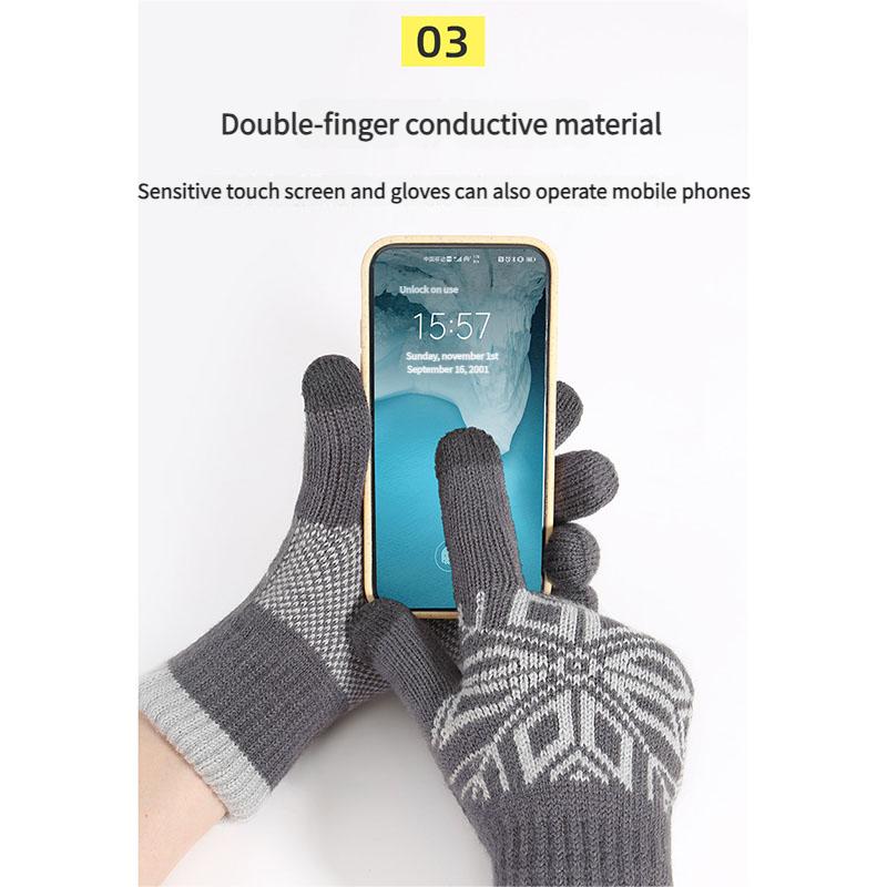 Winter Warm Gloves Double Thickness Blended Finger Gloves Neutral Cold Proof Cycling Gear For Extreme Cold Weather