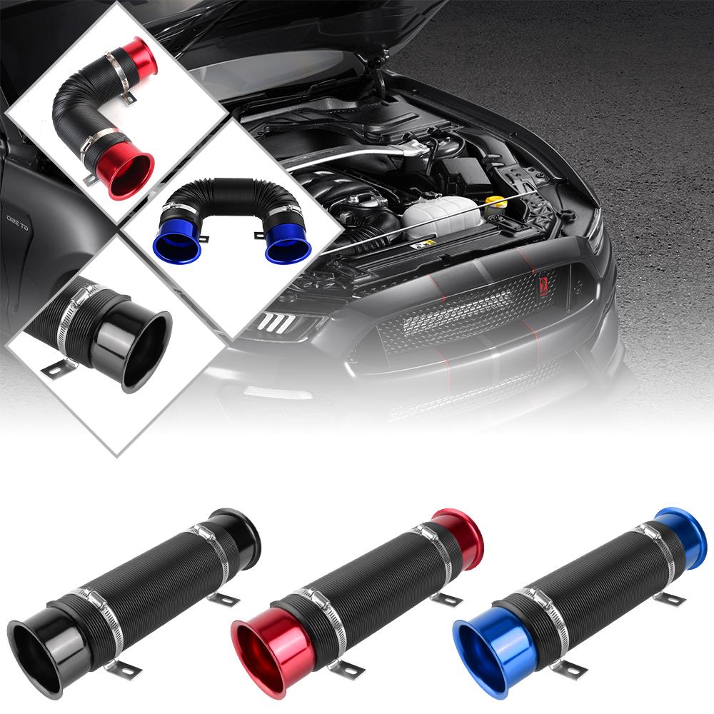 1Pcs 76MM Car Accessories Car Cold Air Turbo Intake Inlet Pipe Adjustable Hose Cold Feed Duct Pipe Flexible Duct Tube