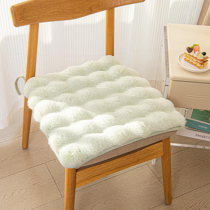 Light Luxury Rabbit Plush Seat Cushion Chair Pad Classroom Office Winter Student Sedentary Comfortable Warm Cozy Essential Aid
