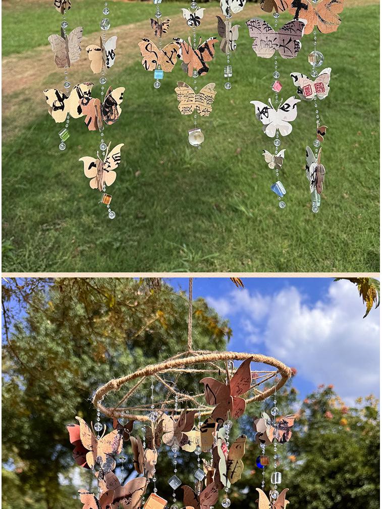 Colorful Butterfly DIY Calligraphy Wind Chime & Wall Stickers Set for Creative Bedroom & Living Room Decor