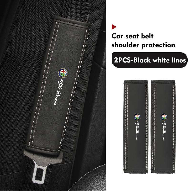 FJWXM1 Car Seat Belt Cover Shoulder Pad Protector Cover Safety Belt Padding Pad Cushion For Alfa Romeo Giulietta GT 159 147 156 Mito