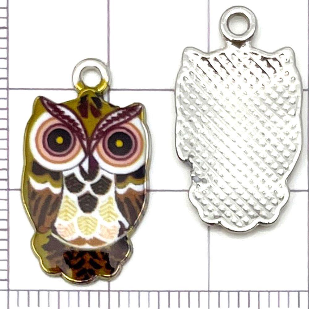 Colorful Owl Enamel Charms, 20pcs - Alloy Pendants for DIY Bracelets & Necklaces