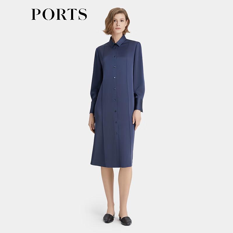 PORTS Women's Belted Long Sleeve Midi Dress