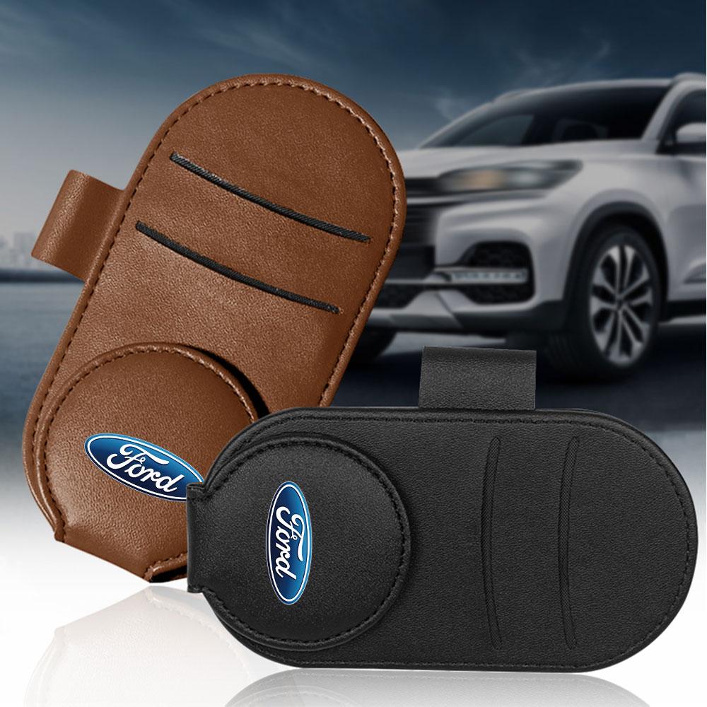 Car Sun Visor Sunglasses Holder Case Glasses Storage Clip For Ford Focus Kuga Mondeo Fiesta Ranger Escape Smax J147 Mustang ST Edge