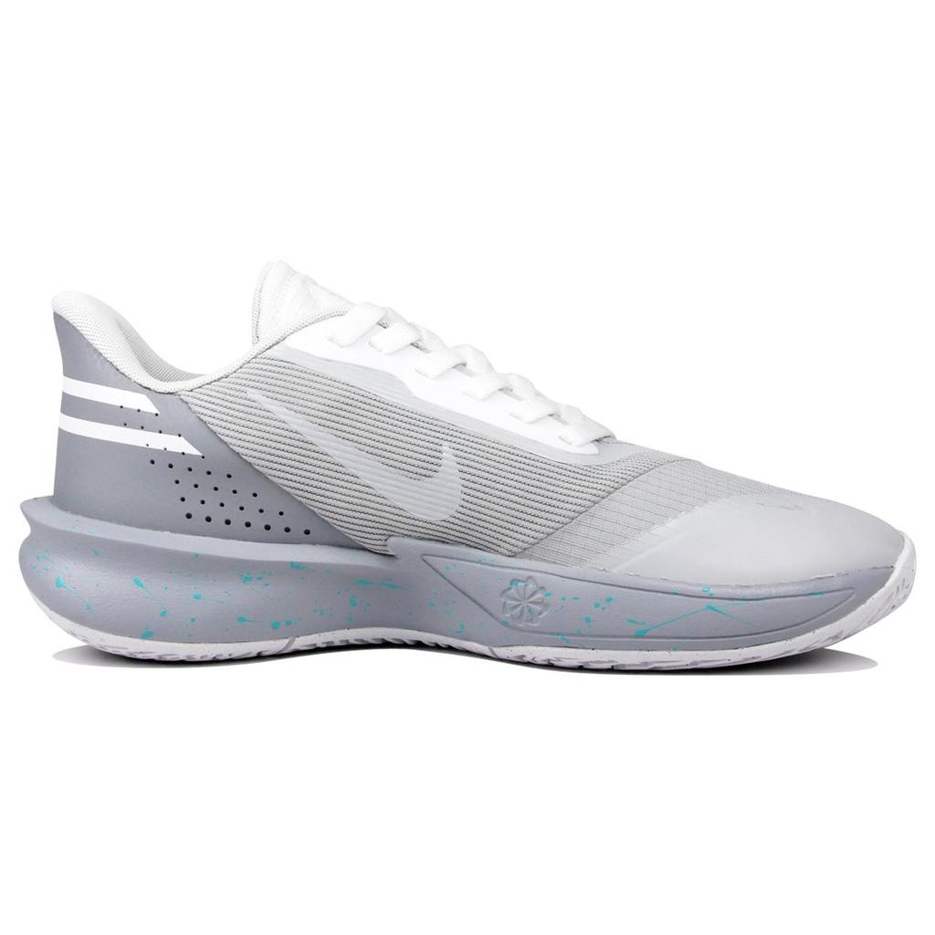 Nike Precision 7 Mesh Abrasion Resistant Low Top Basketball Shoes Men's Gray Blue FN4322-100(TeamJ-)
