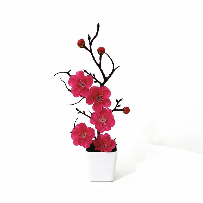 Artificial Plum Blossom Plant With Plastic And Silk For Home Decor And Wedding Centerpieces